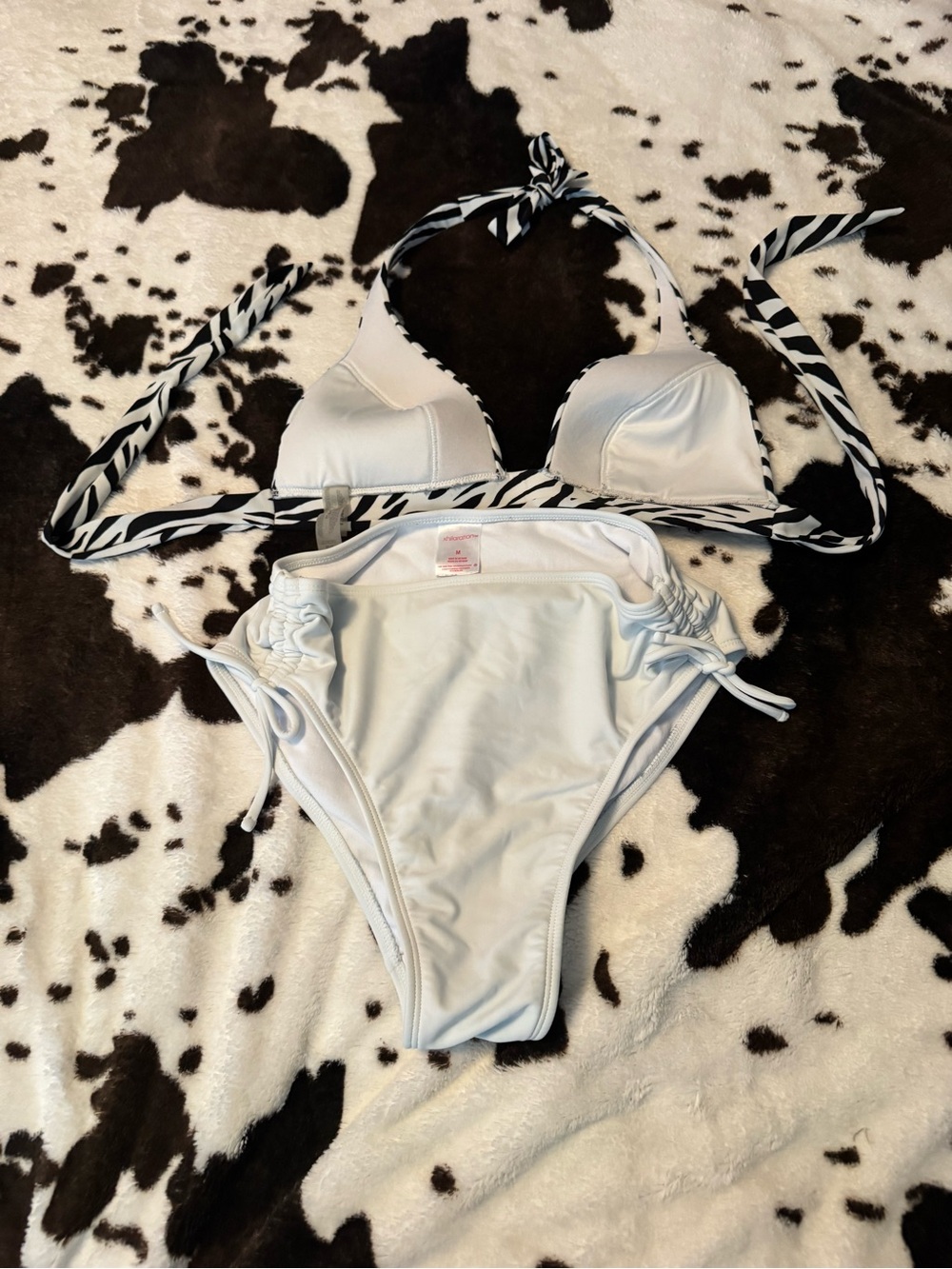 Victoria's Secret Black and White Zebra Print Bikini Top bikini set wireless - Picture 3 of 7